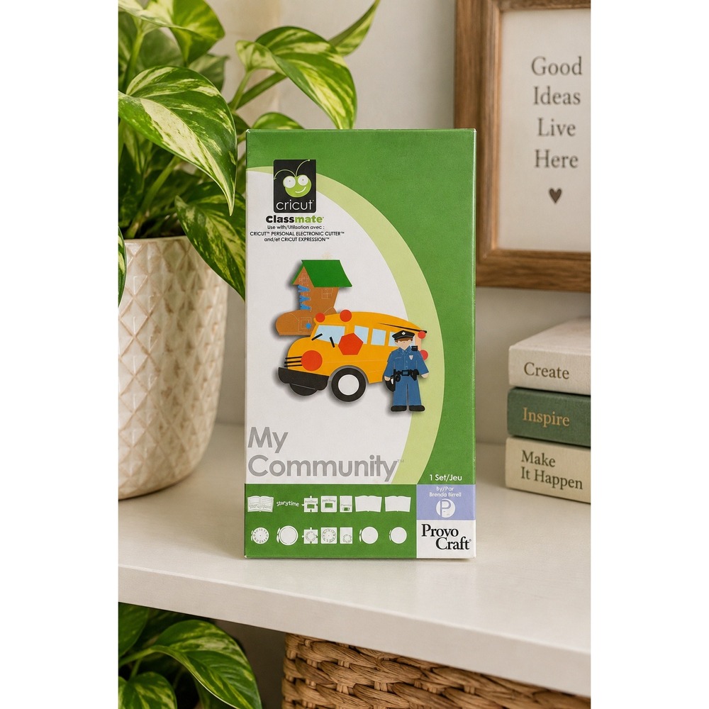 Cricut My Community Cartridge Provo Craft School Bus Police Community Shapes